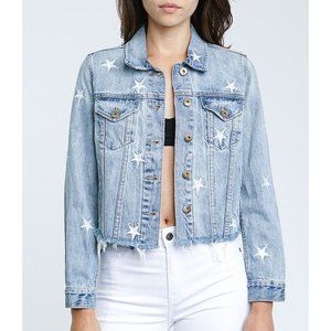 Pistola Brando Star Cut- Off Denim Jacket in Zodiac